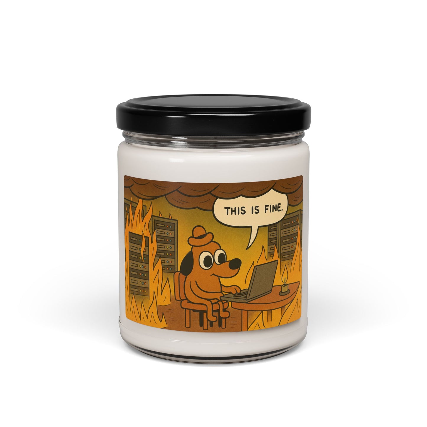 'This is Fine' Scented Soy Candle (Server Edition)